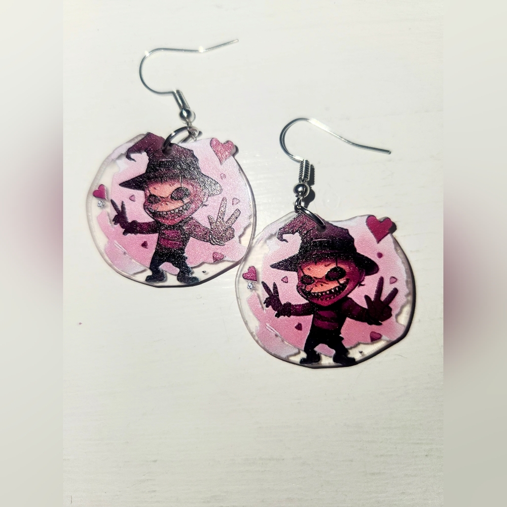 ❤️ New Freddie Krueger Cute Horror Earrings Valentines
